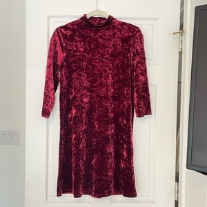 Velvet mock neck dress